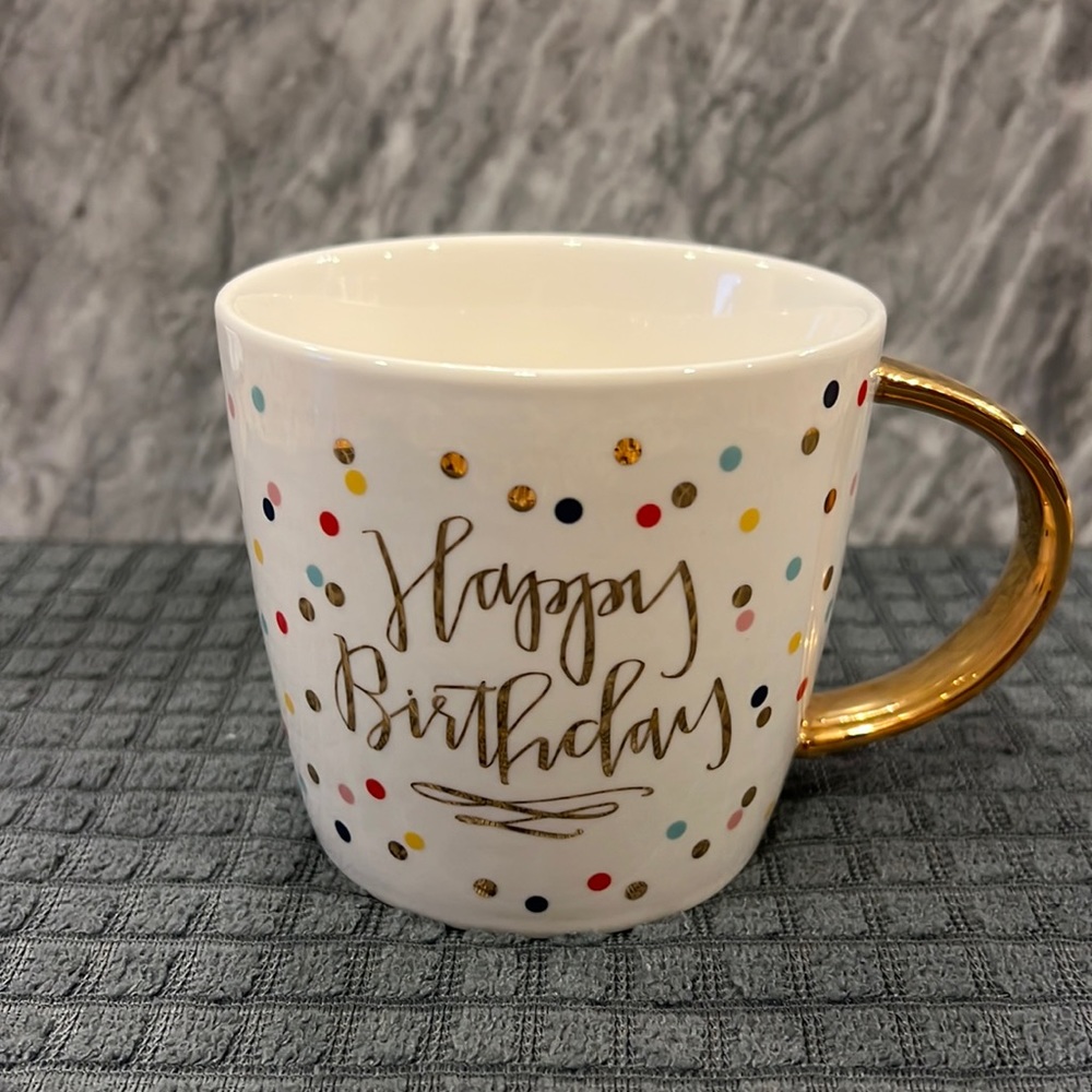 Novelty “Happy Birthday” Confetti 🎉 Coffee Mug 14oz
